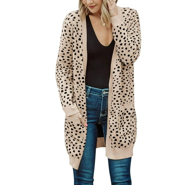 MEROKEETY Womens Leopard Knit Pullover Sweater Dress Long Sleeve Crew Neck Winter Sweaters
